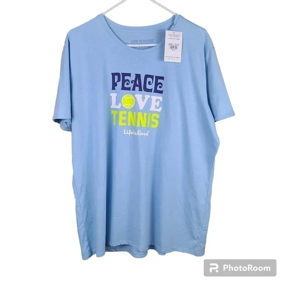 Life is Good Peace Love Tennis tshirt